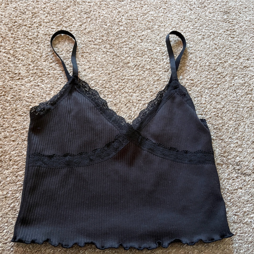 H&M Black Lace Detail Top